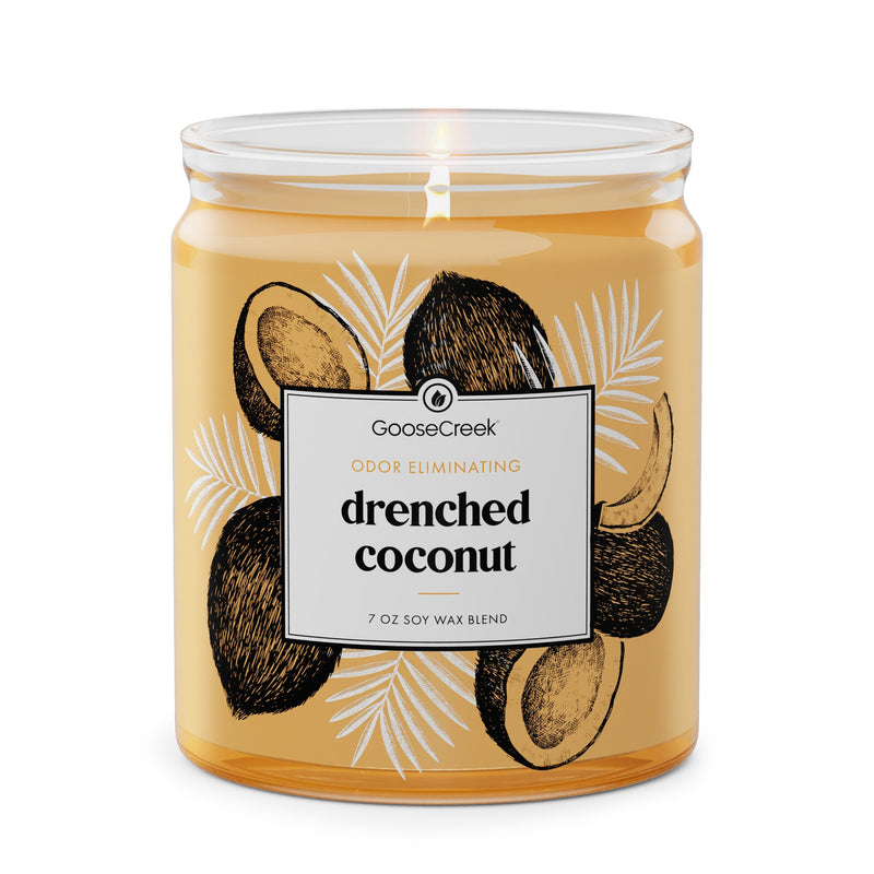 Drenched Coconut Odor Eliminating 7oz Single Wick Candle Edit 5-0197